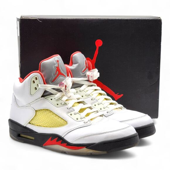 Nike Air Jordan 5 V Retro Men's Sneakers Fire Red Black 136027-101 US 12 - Picture 1 of 7